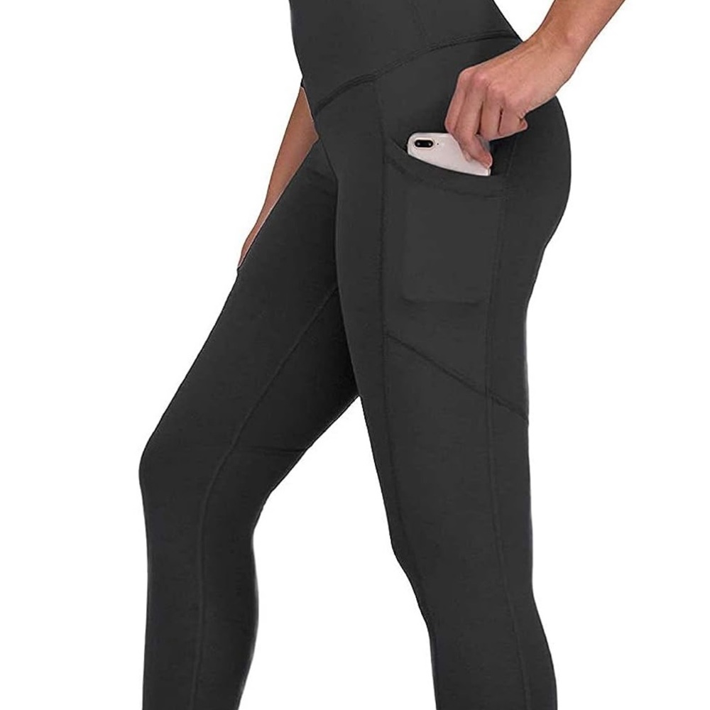 90 Degree by Reflex  Womens Activewear Power Flex Yoga Pants Black Leggings